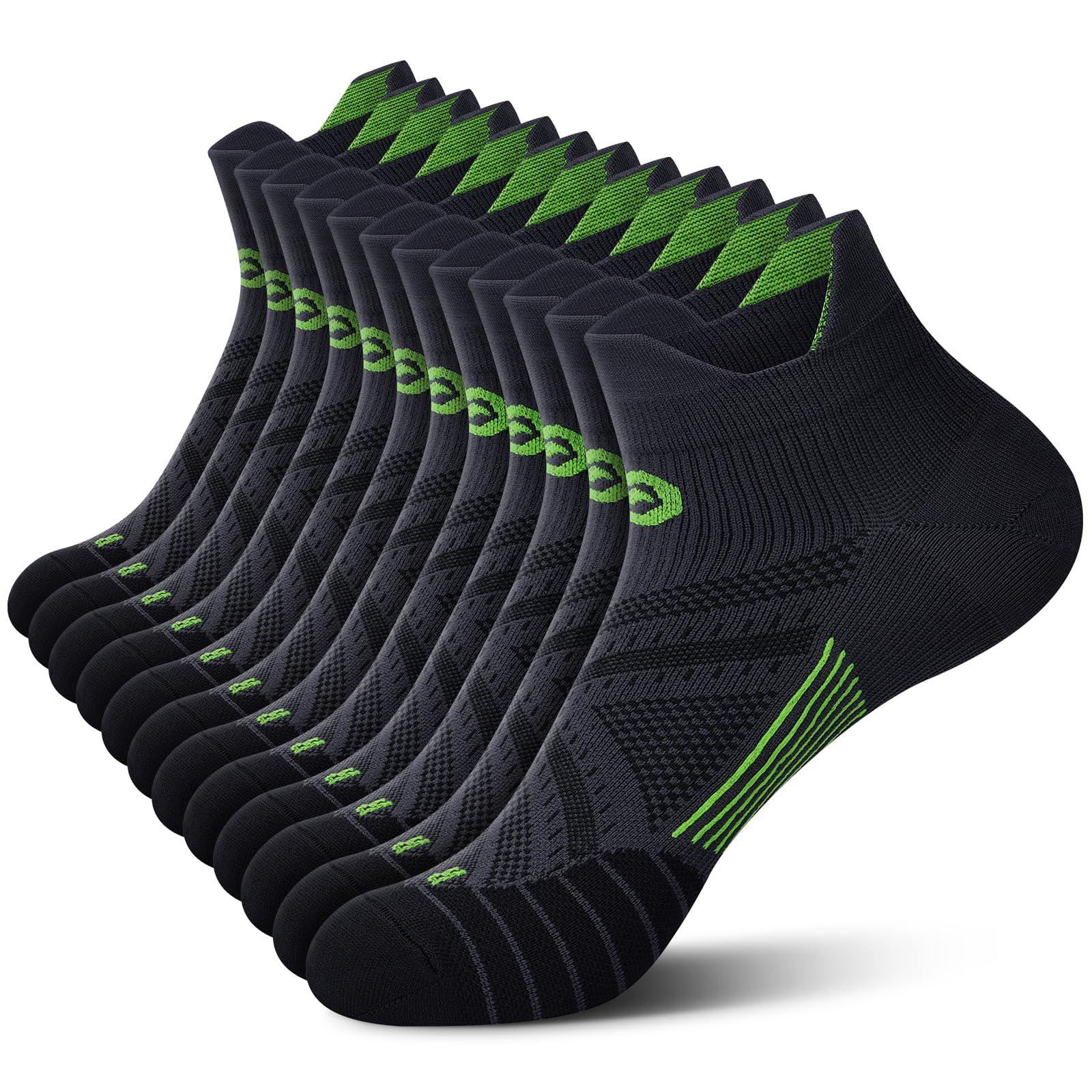 PAPLUS Compression Socks for Men & Women, Low Cut Ankle Running Socks, 3 Pairs in blue