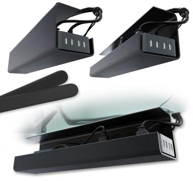 Scandinavian Hub Under Desk Cable Tray (2 Pack)