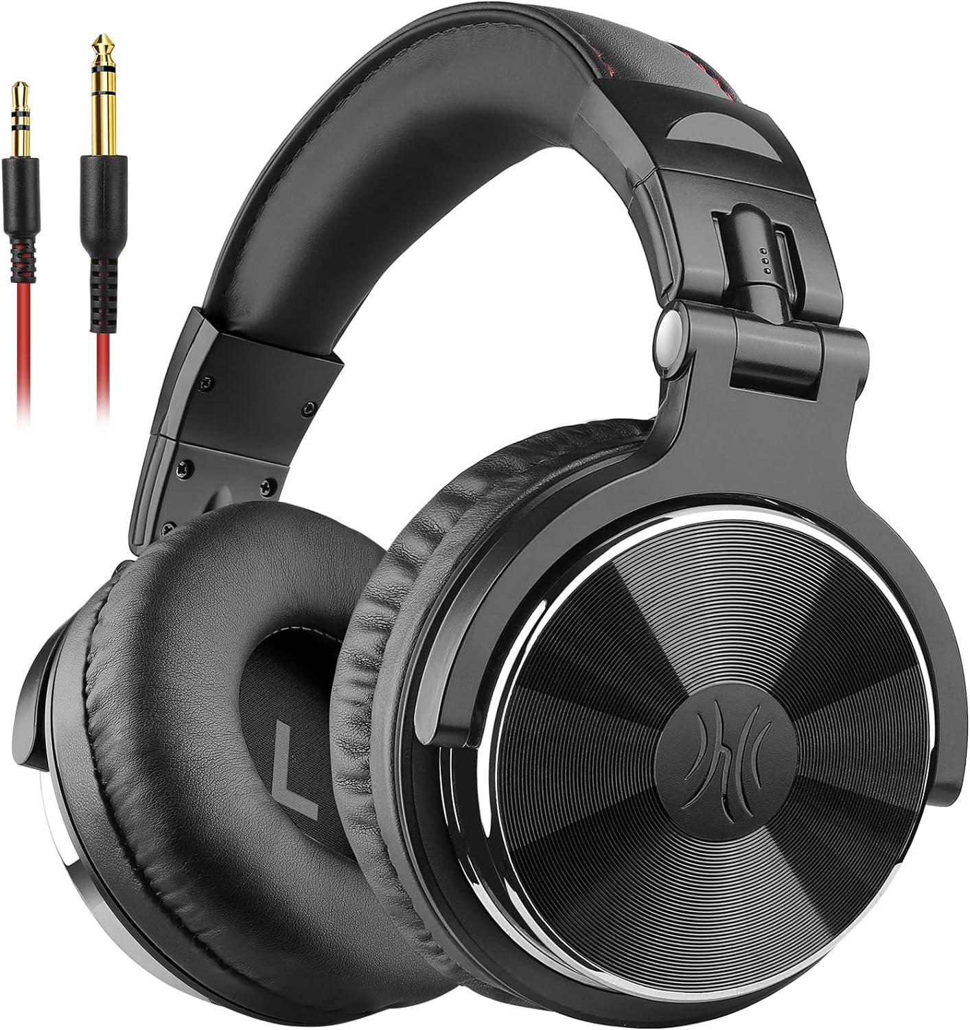 OneOdio Pro-10 wired over ear studio headphones on white background