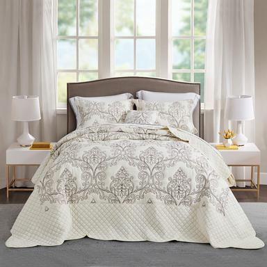 CHIXIN Oversized King Damask Bedspread