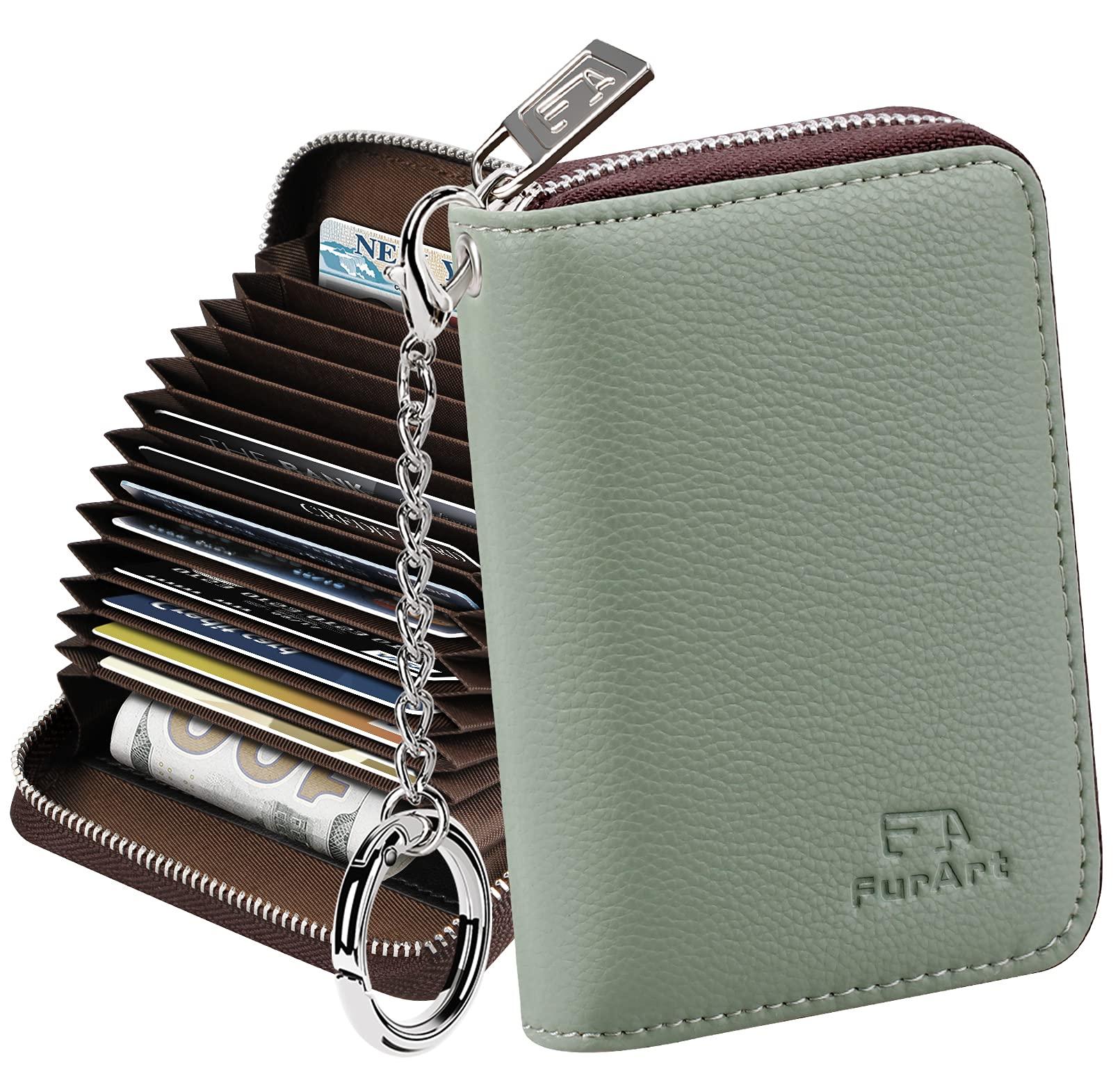 FurArt Zipper Wallet in black, open showing card slots and interior pockets