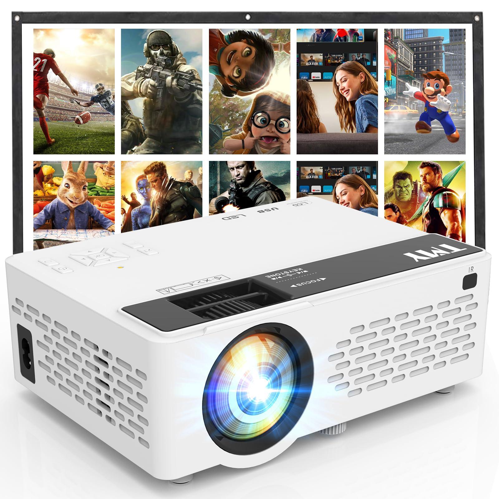 TMY 1080P Full HD Portable Mini Projector with included projector screen