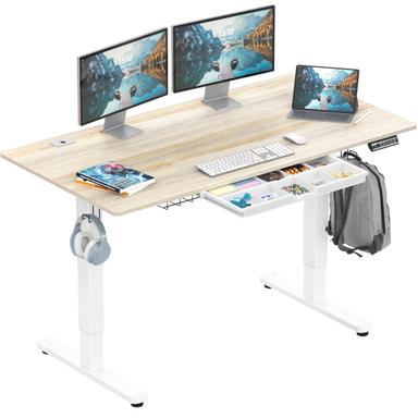 SHW Electric Height Adjustable Standing Desk with Drawer