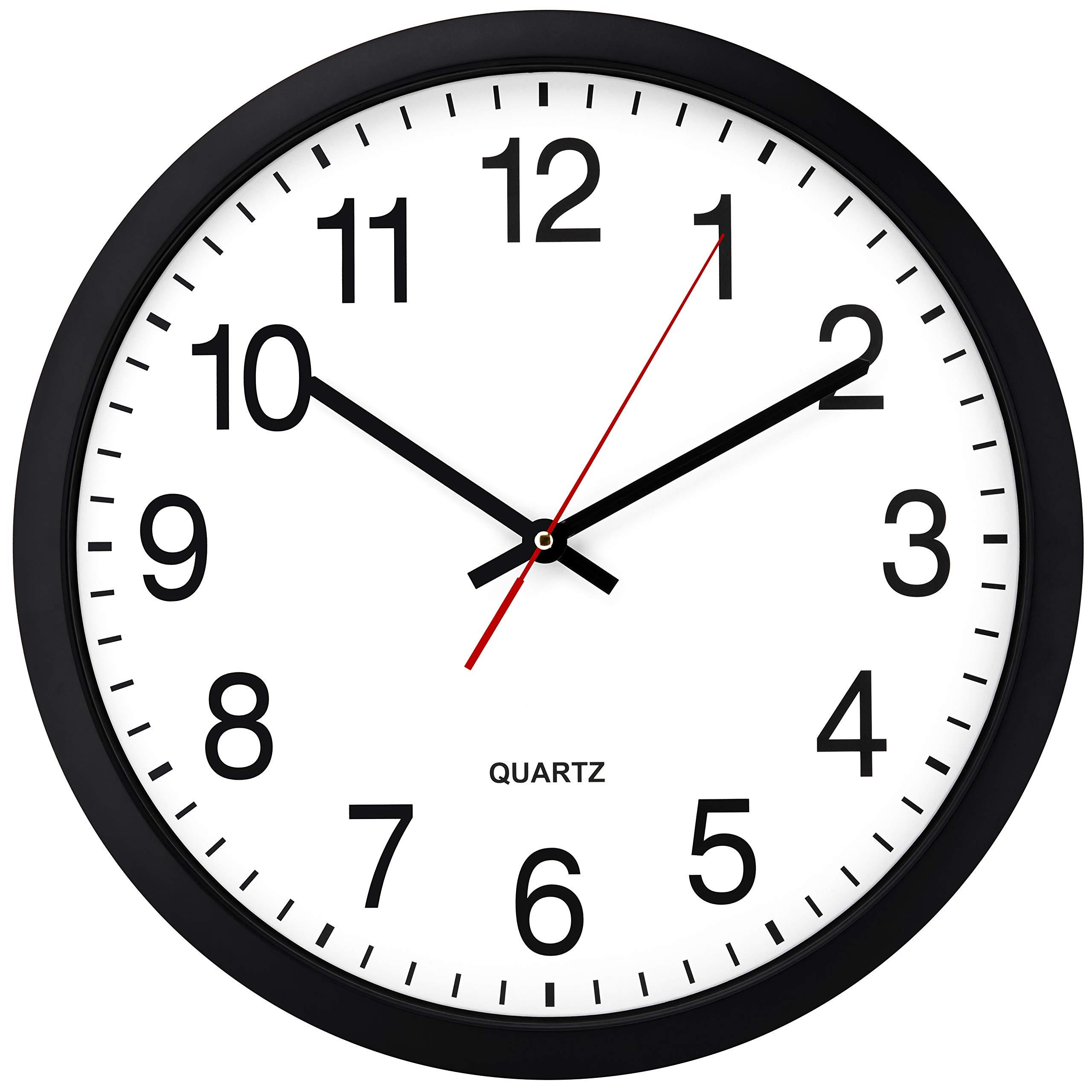 Bernhard Products 16 Inch Wall Clock black with large numerals