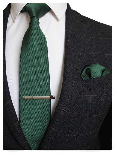 JEMYGINS Solid Color Tie & Pocket Square Set