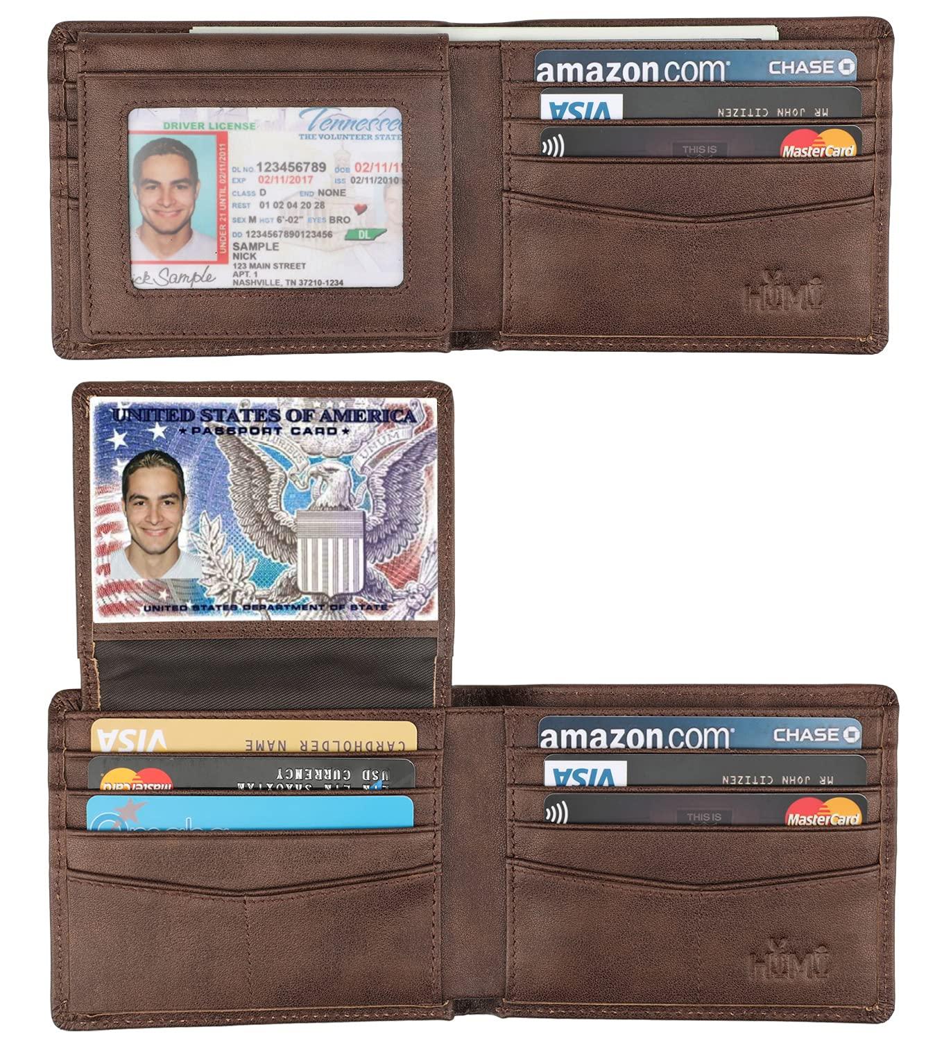 HIMI Genuine Leather RFID Blocking Bifold Wallet in Coffee Galaxy