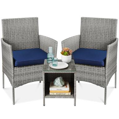 Best Choice Products 3-Piece Outdoor Wicker Bistro Set