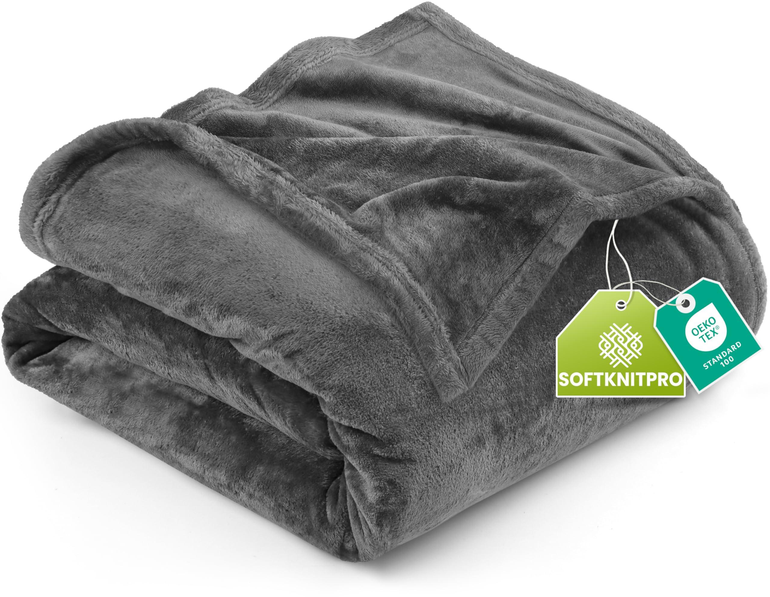 Utopia Bedding Fleece Blanket Queen Size in a cozy living room setting