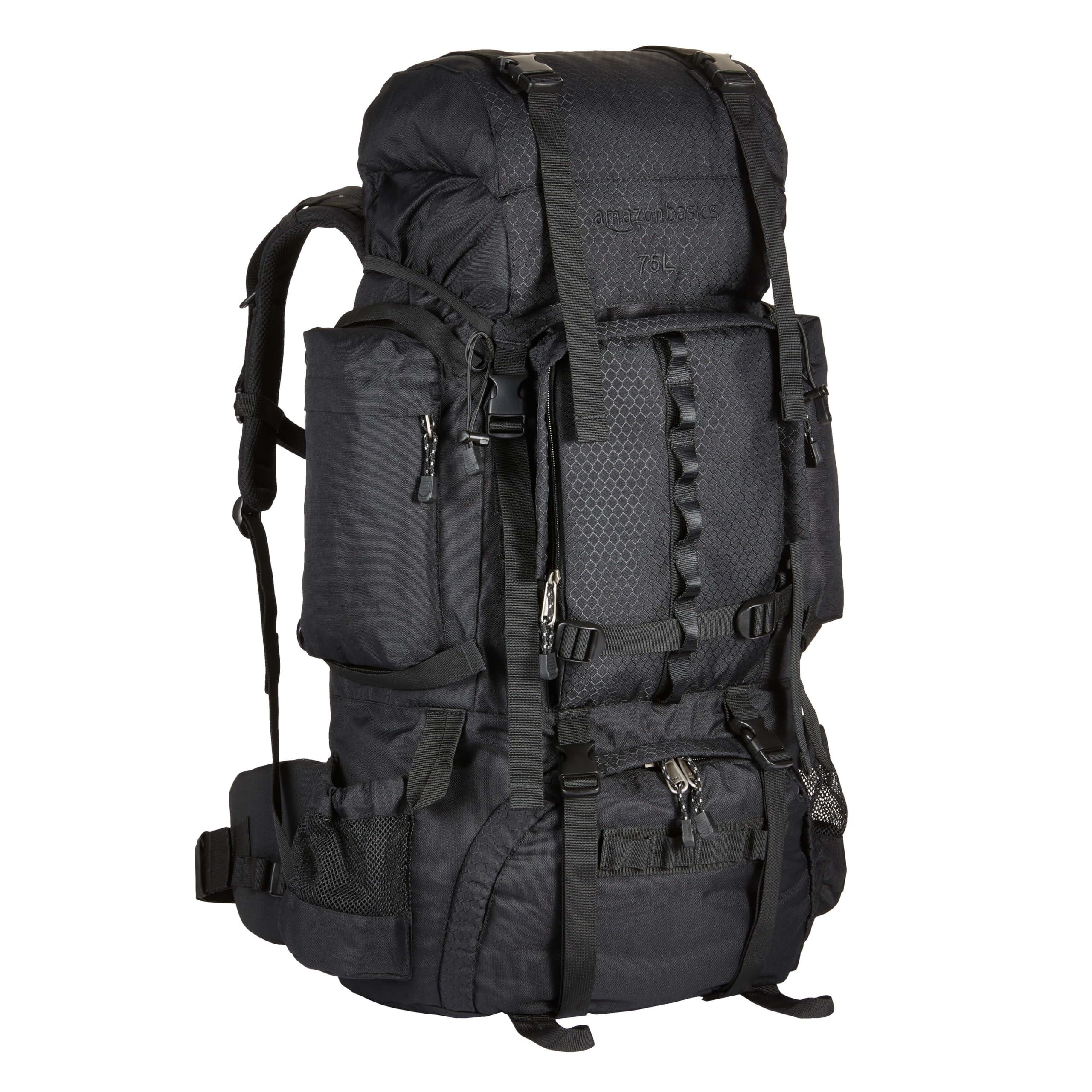 Amazon Basics 75L and Teton 65L Explorer hiking backpacks comparison
