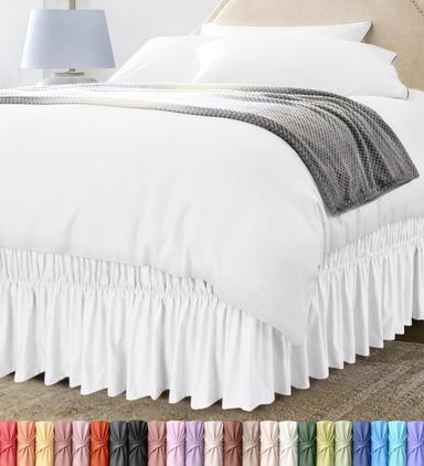 Utopia Bedding Adjustable Wrap Ruffled Bed Skirt