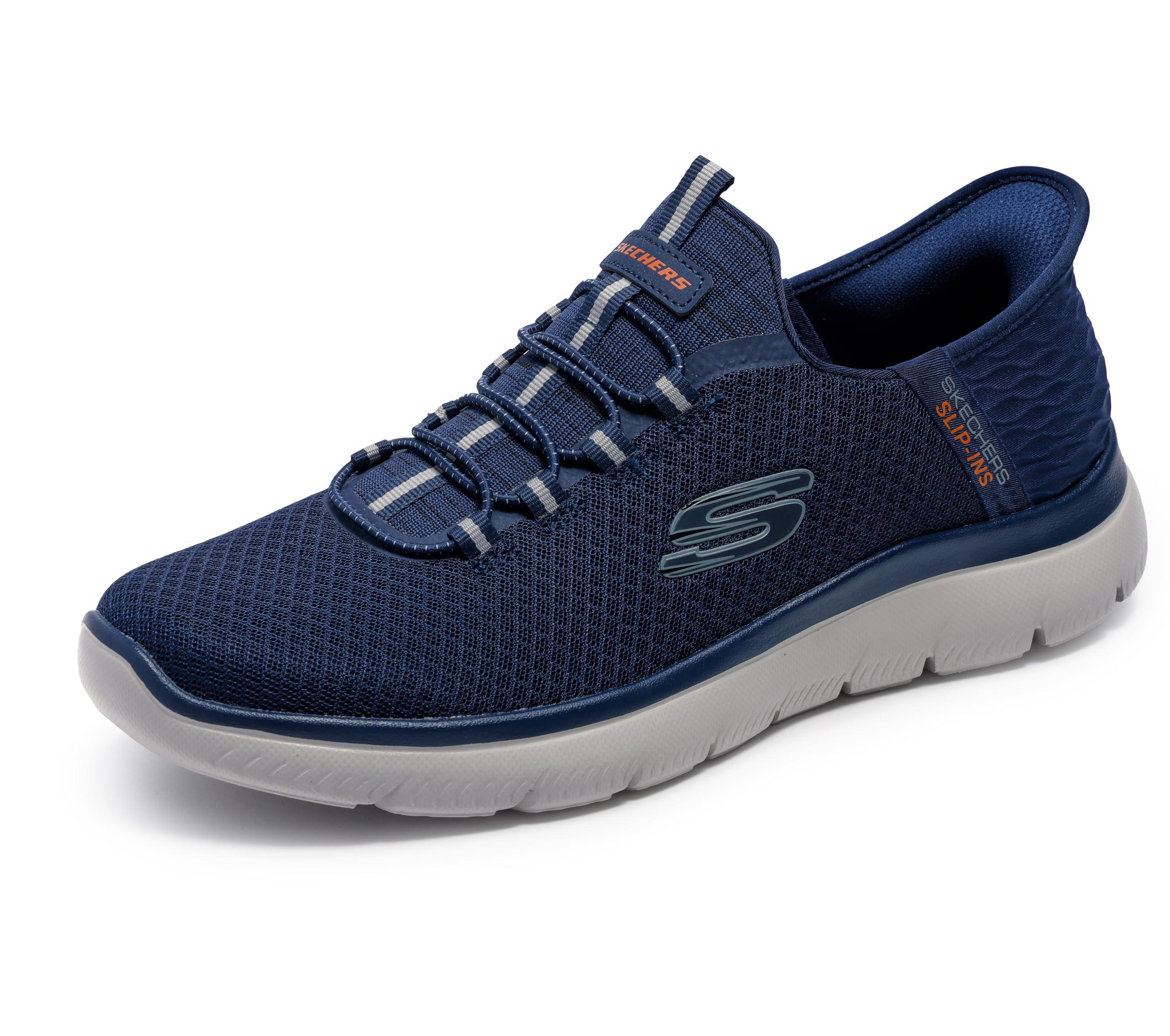 Skechers Men's Summits High Range Hands Free Slip-in Sneaker in navy