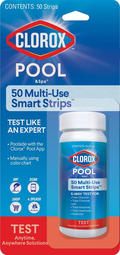 Clorox Pool&Spa 6-Way Test Strips with App, 50 Strips