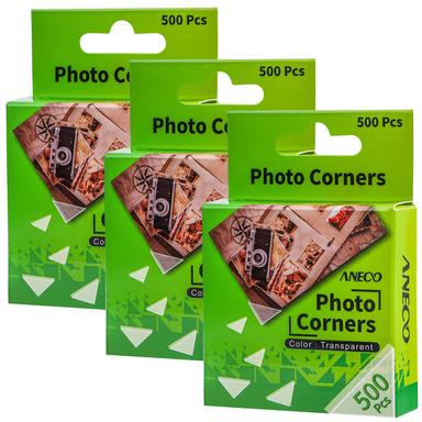 Aneco 3 Pack Transparent Photo Corners, 1,500-Pack | Mubboo
