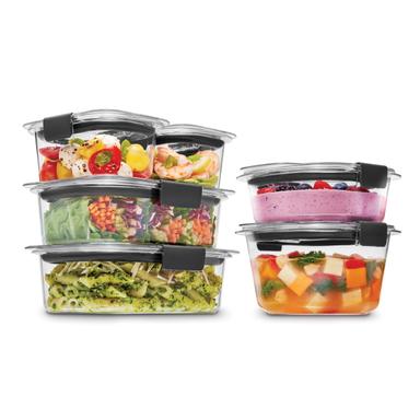 Rubbermaid Brilliance Round and Rectangular Leak Proof Food Storage Containers, 12 Piece Set | Mubboo