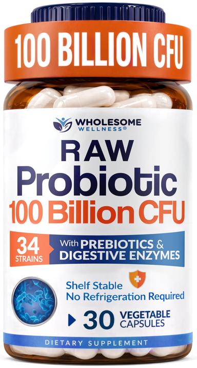 Wholesome Wellness Organic Raw Probiotics 100 Billion CFU