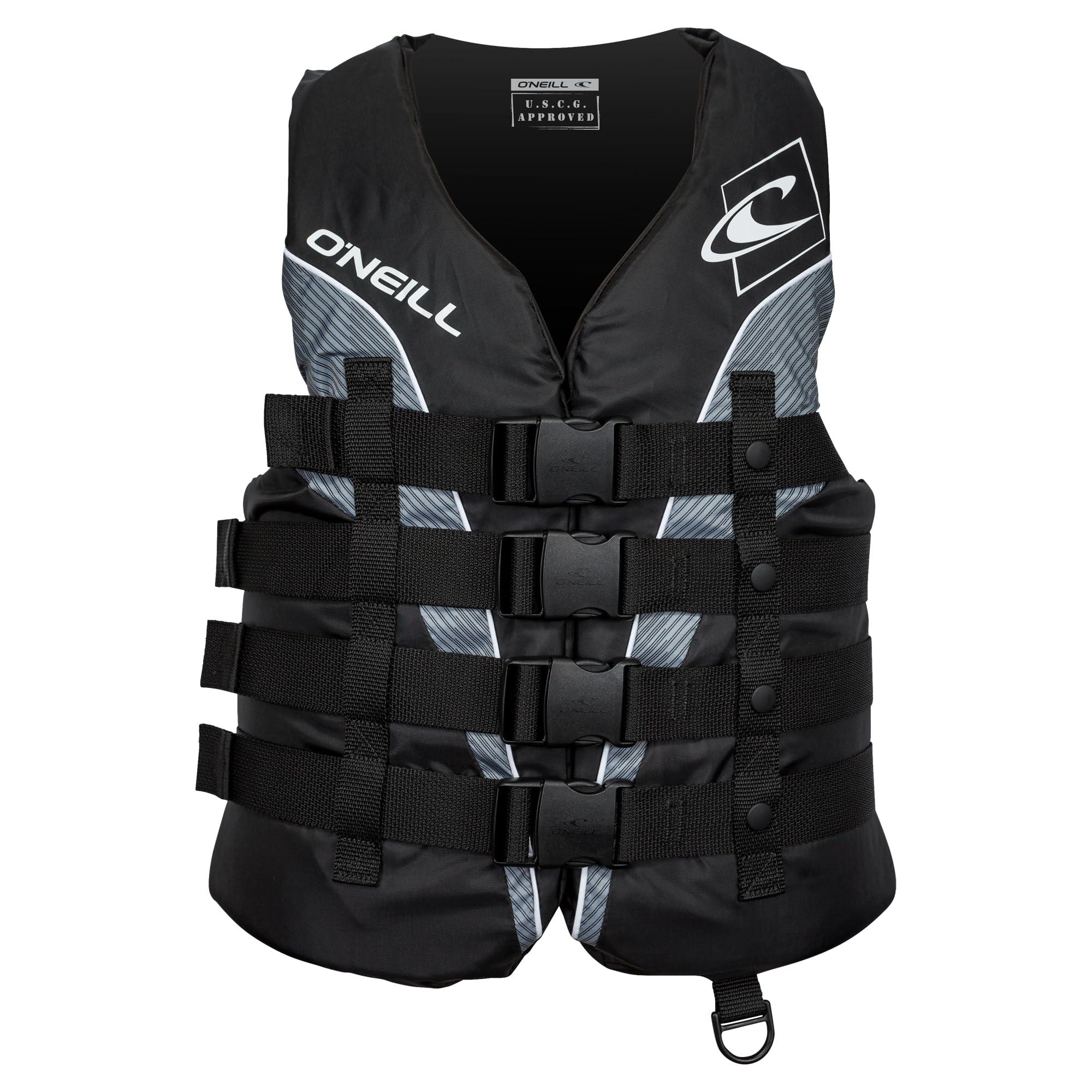 O'Neill Men's Superlite USCG Life Vest, Black/Black/Smoke:White, XL