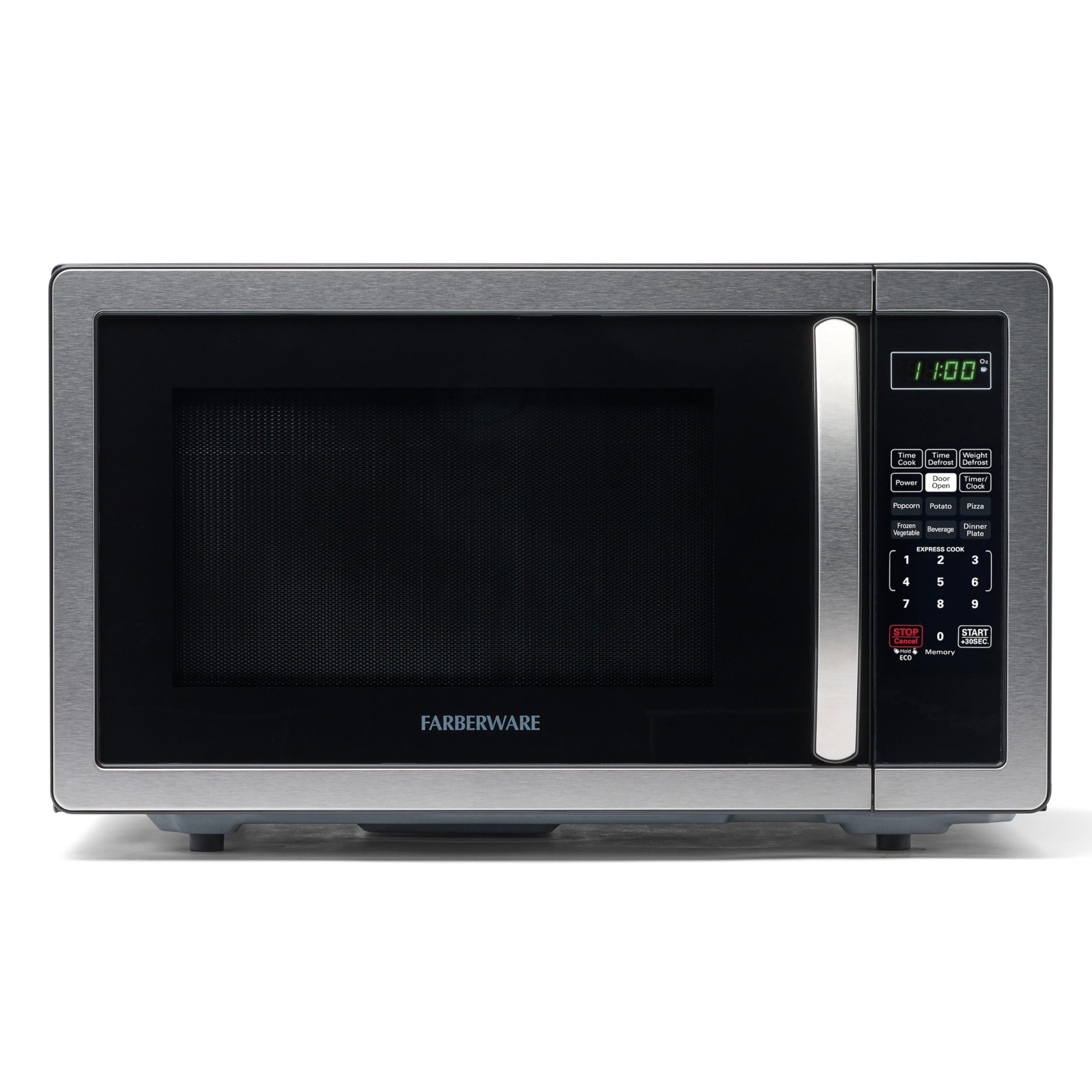 Farberware 1.1 Cu. Ft. Countertop Microwave Oven in stainless steel