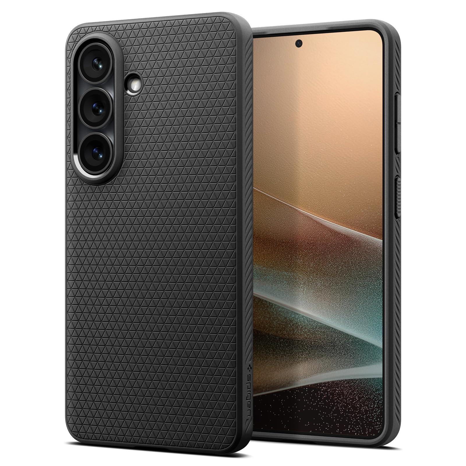 Spigen Liquid Air case for Samsung Galaxy S26, matte black angled view