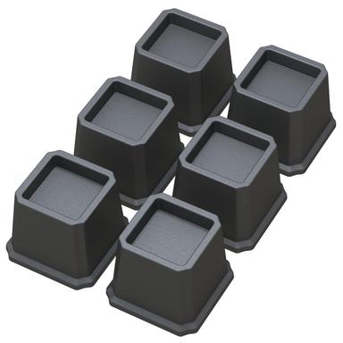 Whynonap Bed Risers 3 Inch, Heavy Duty (Set of 6, Black) | Mubboo