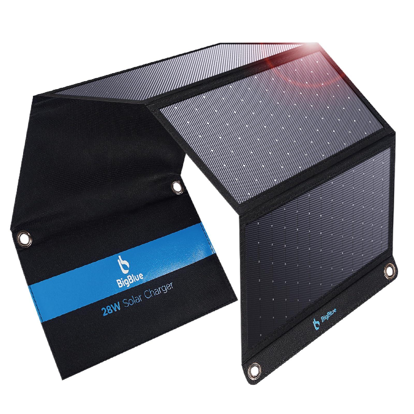 BigBlue 28W Portable Solar Panel Charger with dual USB ports