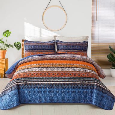 WONGS BEDDING Boho Fall Quilt King Size | Mubboo