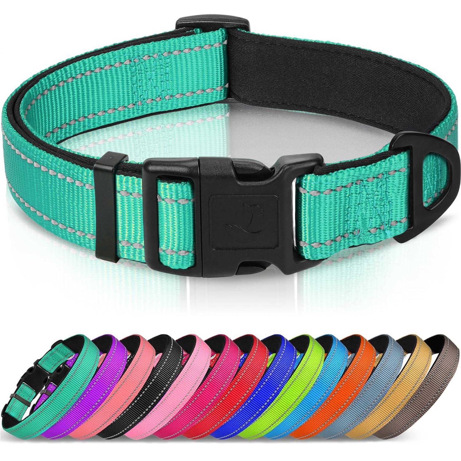Joytale Reflective Dog Collar for Large Dogs, Teal