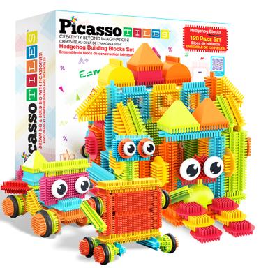 PicassoTiles 120pcs Hedgehog Interlocking Building Blocks