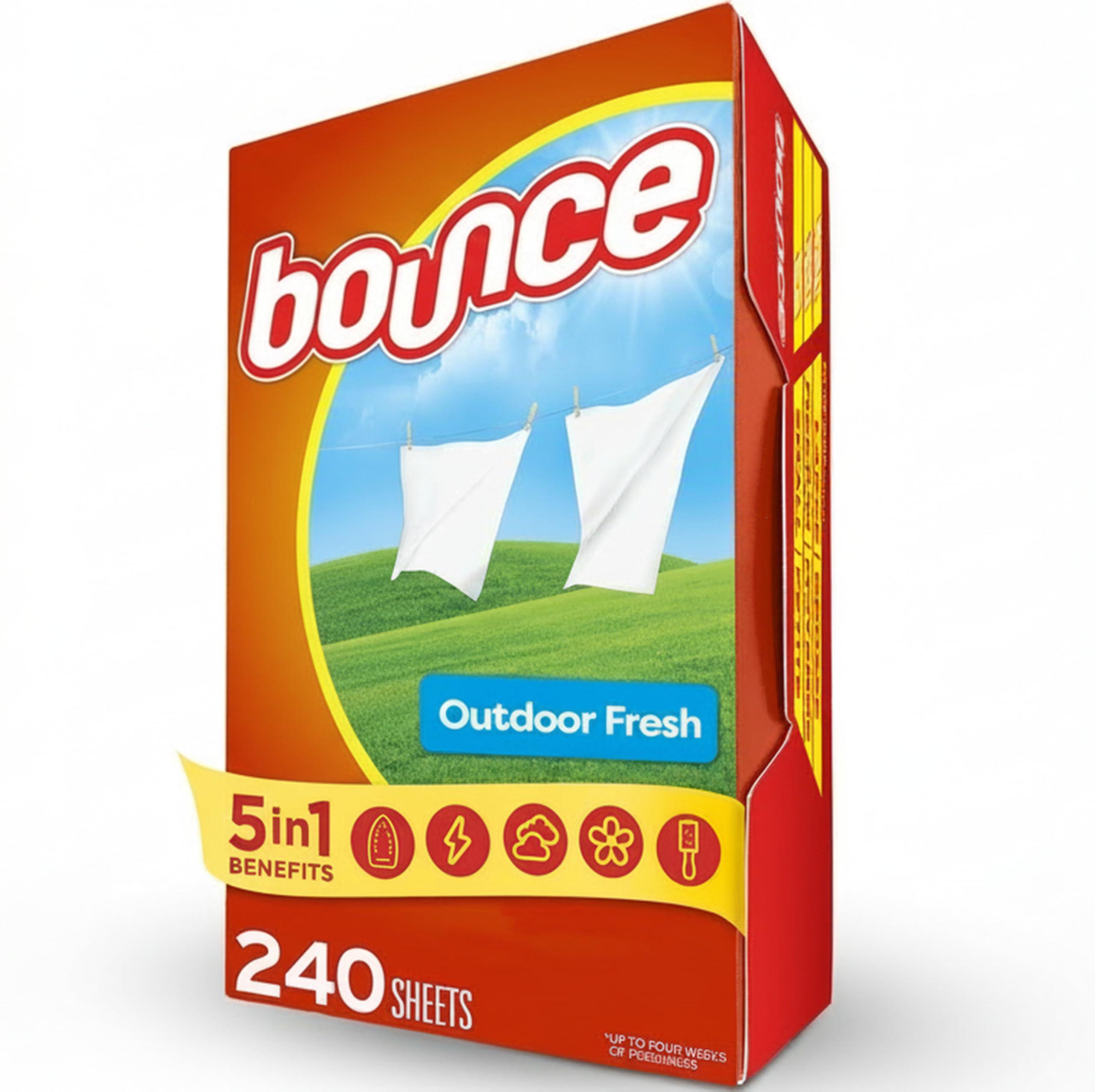 Bounce Fabric Softener Sheets, Outdoor Fresh Scent, 240 Count box