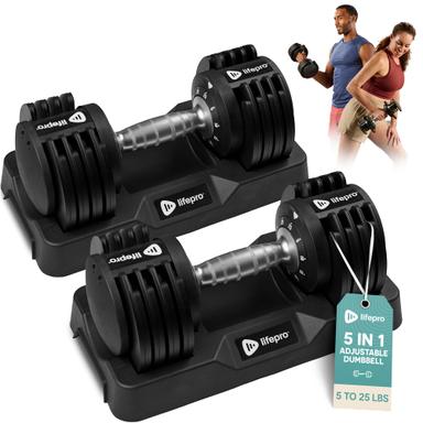 LifePro Powerup Plus Adjustable Dumbbell Set (Twist‑Select) | Mubboo