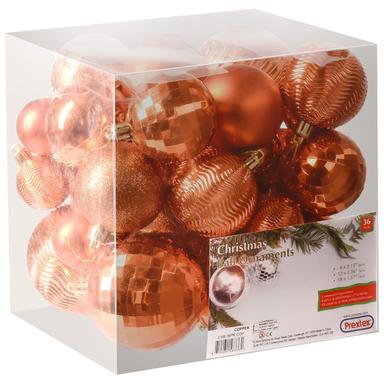 PREXTEX 36-Piece Christmas Ornaments Set – Copper Orange
