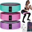 Renoj Resistance Bands for Working Out: 3-Set Professional Exercise Bands for Pilates, Yoga, Home Gym, Booty, Leg Training | Heavy/Medium/Light Fabric Loops for Women Men