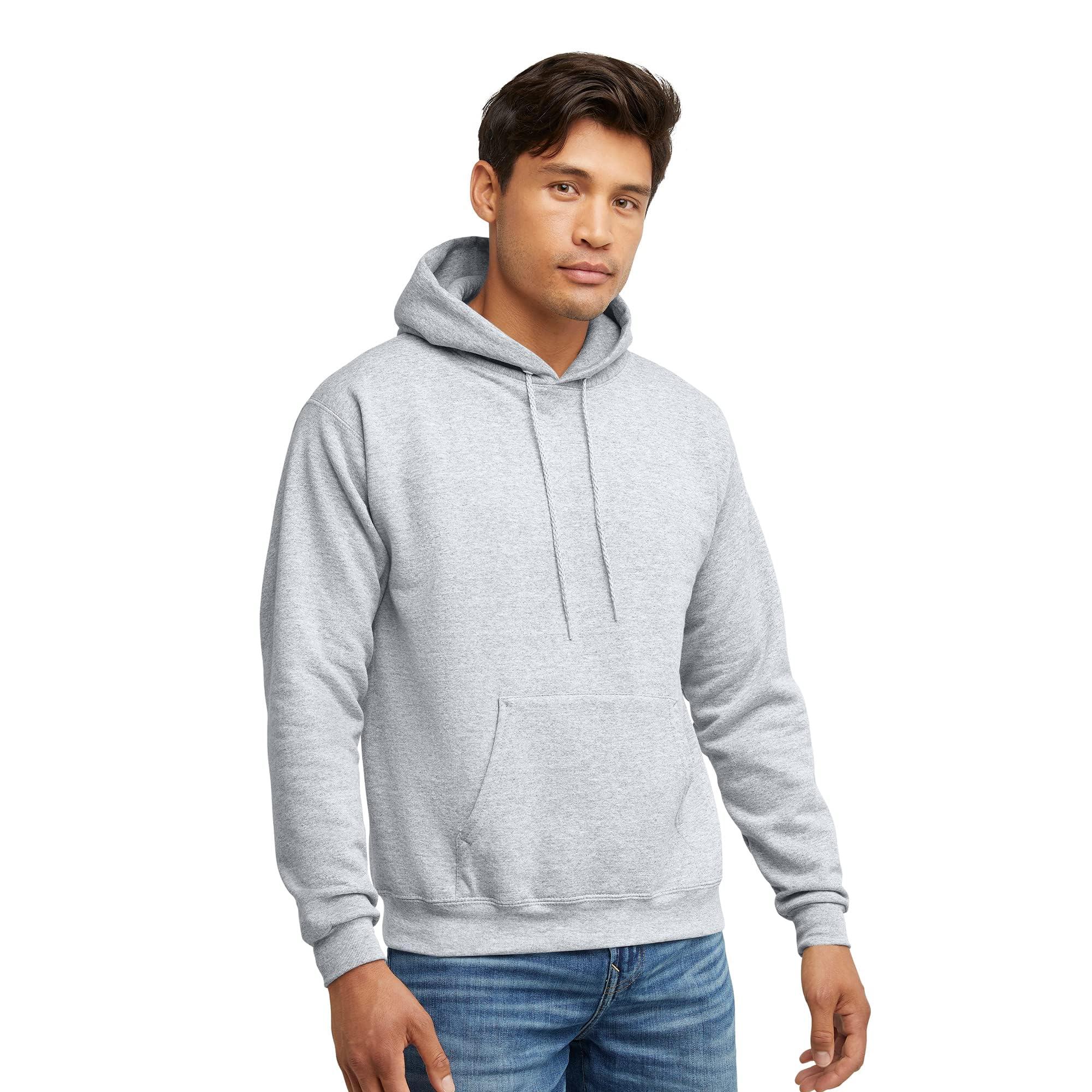 Hanes EcoSmart hoodie on a person, front view