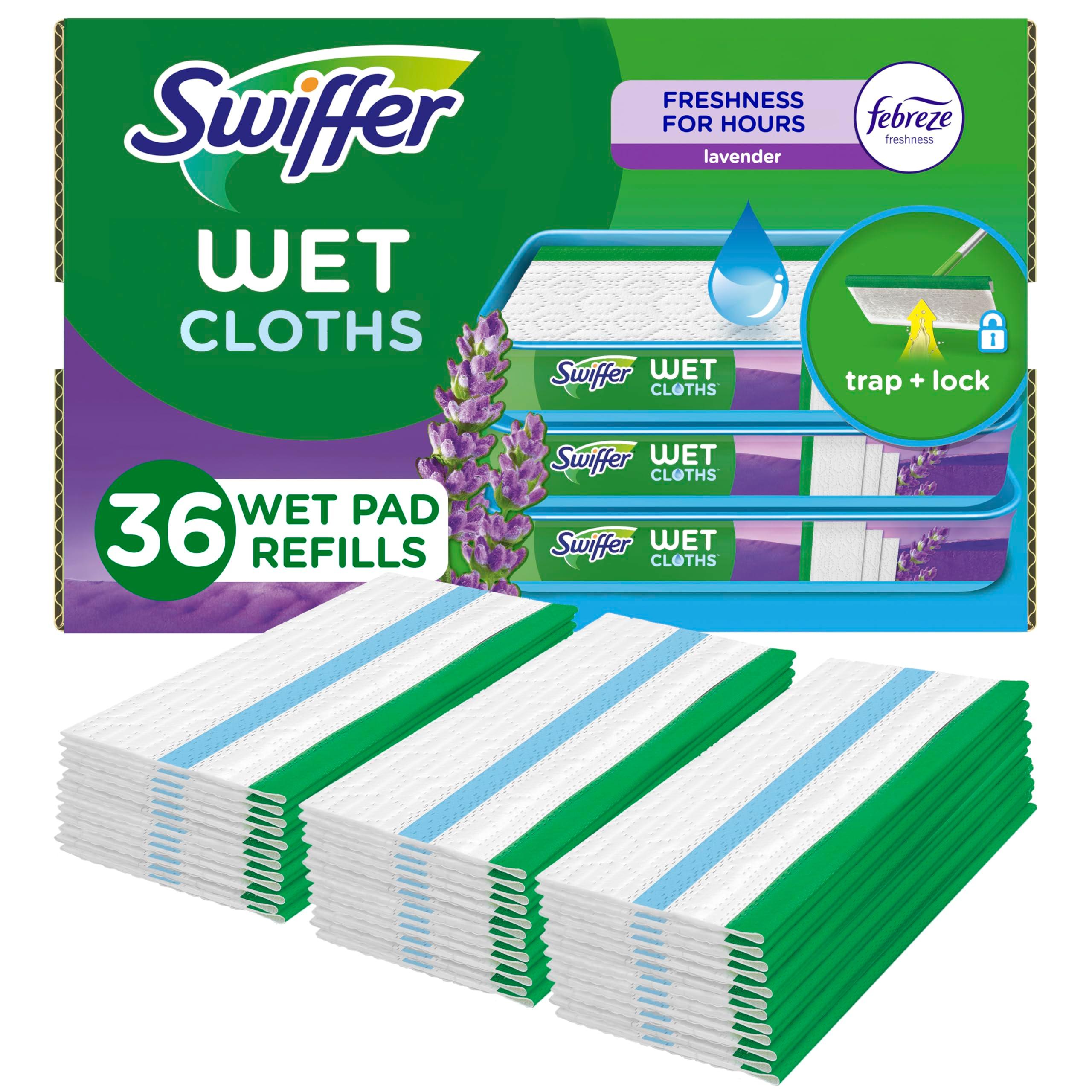 Swiffer Sweeper Wet Mopping Cloth refills box, 36 count, Febreze Lavender scent