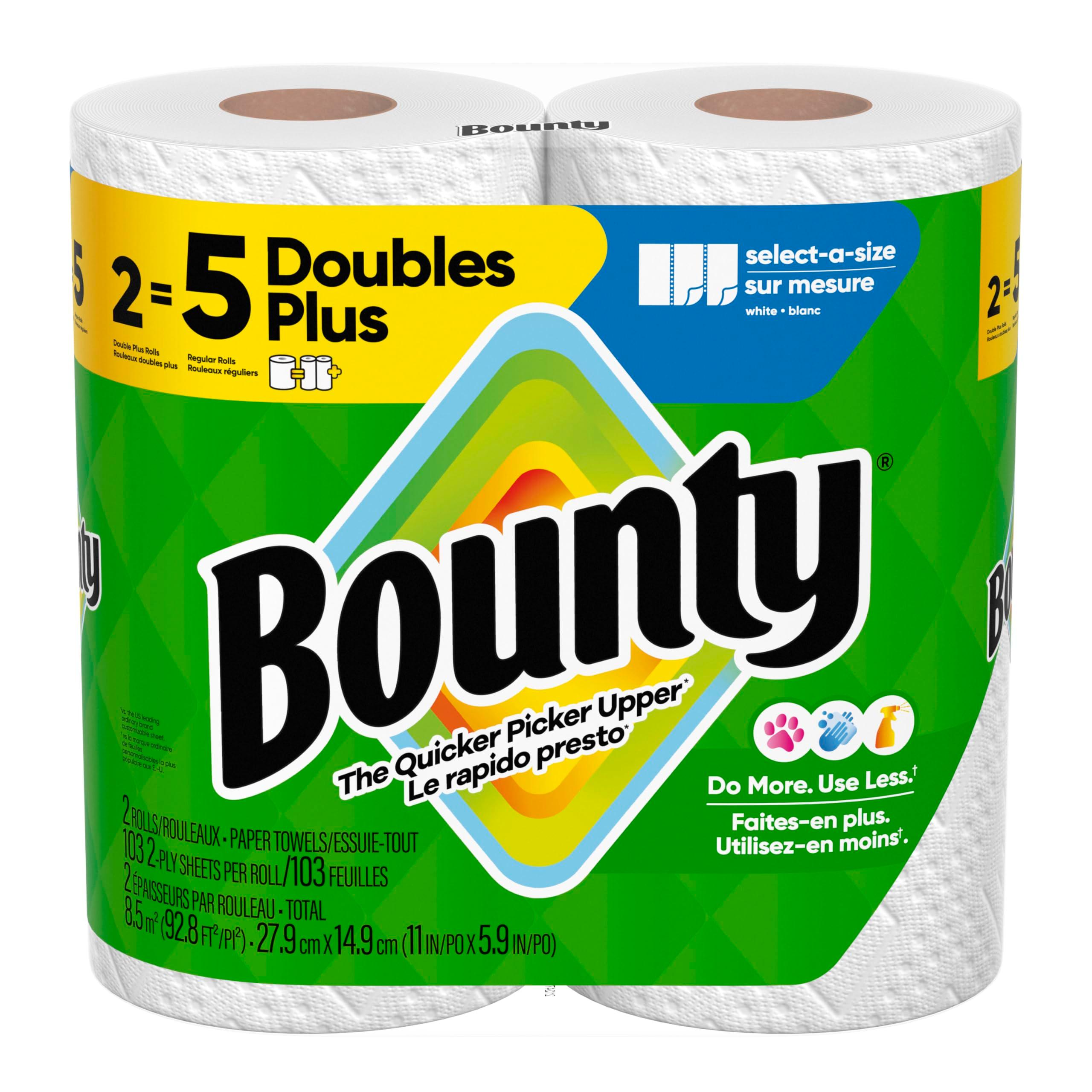 Bounty Select-A-Size White 2 Double Plus Rolls paper towels