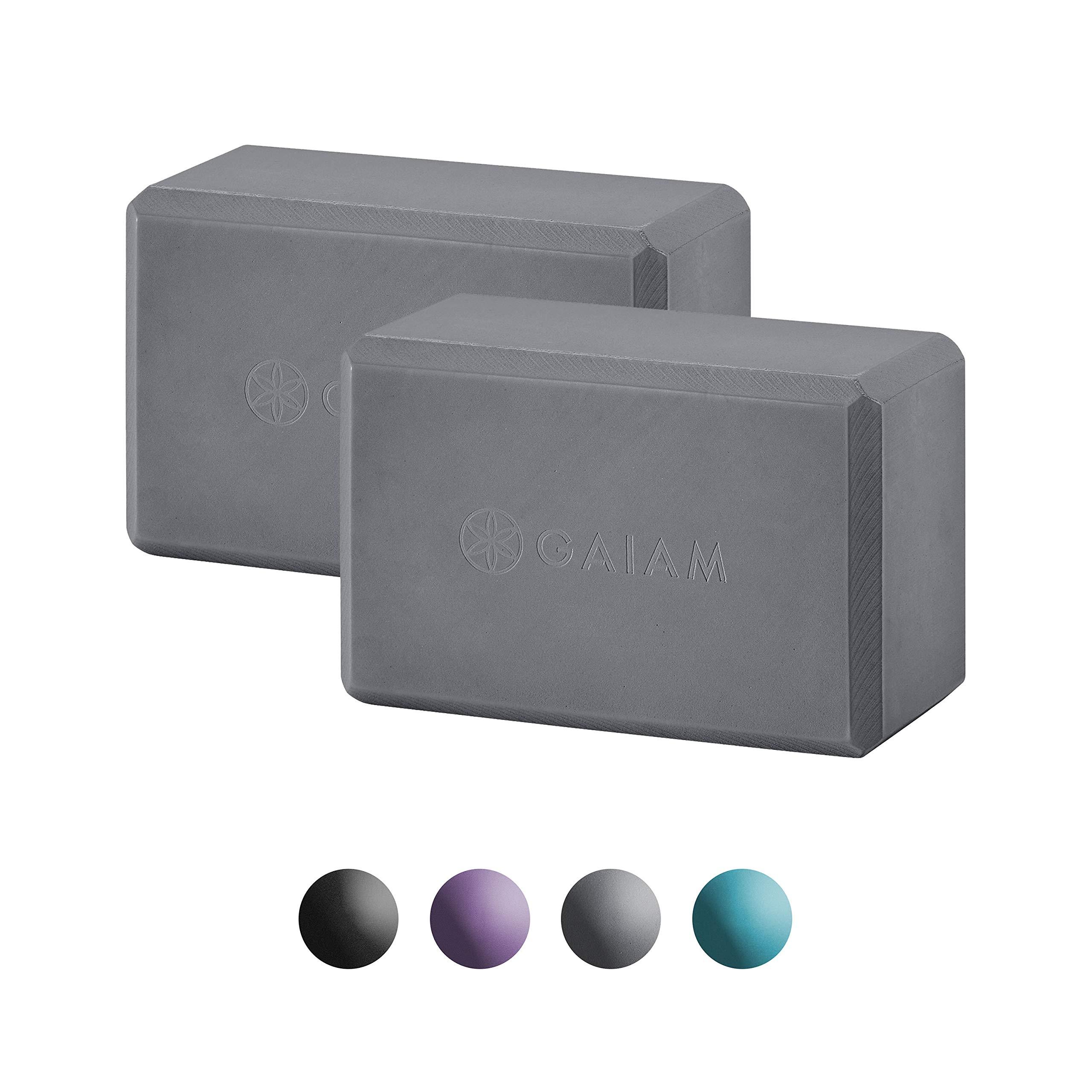 Gaiam Yoga Block - grey EVA foam block with beveled edges