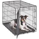 MidWest Homes for Pets 30-Inch iCrate for Medium Breeds, 21-40 lbs, Single Door Folding Dog Crate with Divider Panel, Leak-Proof Tray & Secure Latch, Portable, Durable & Easy to Assemble