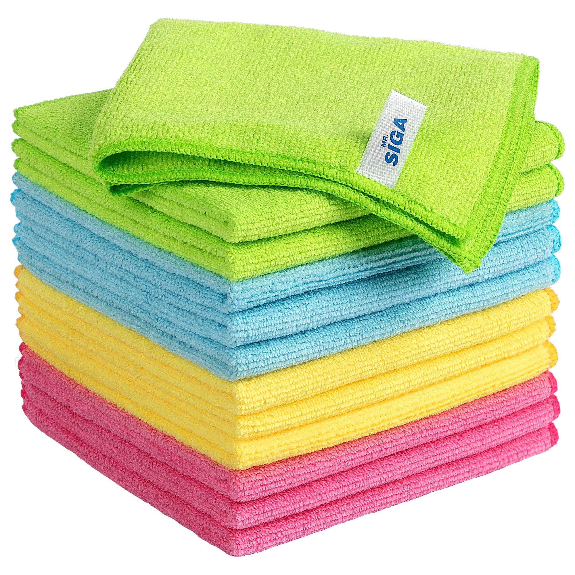 MR.SIGA Microfiber Cleaning Cloths, 12-pack, blue