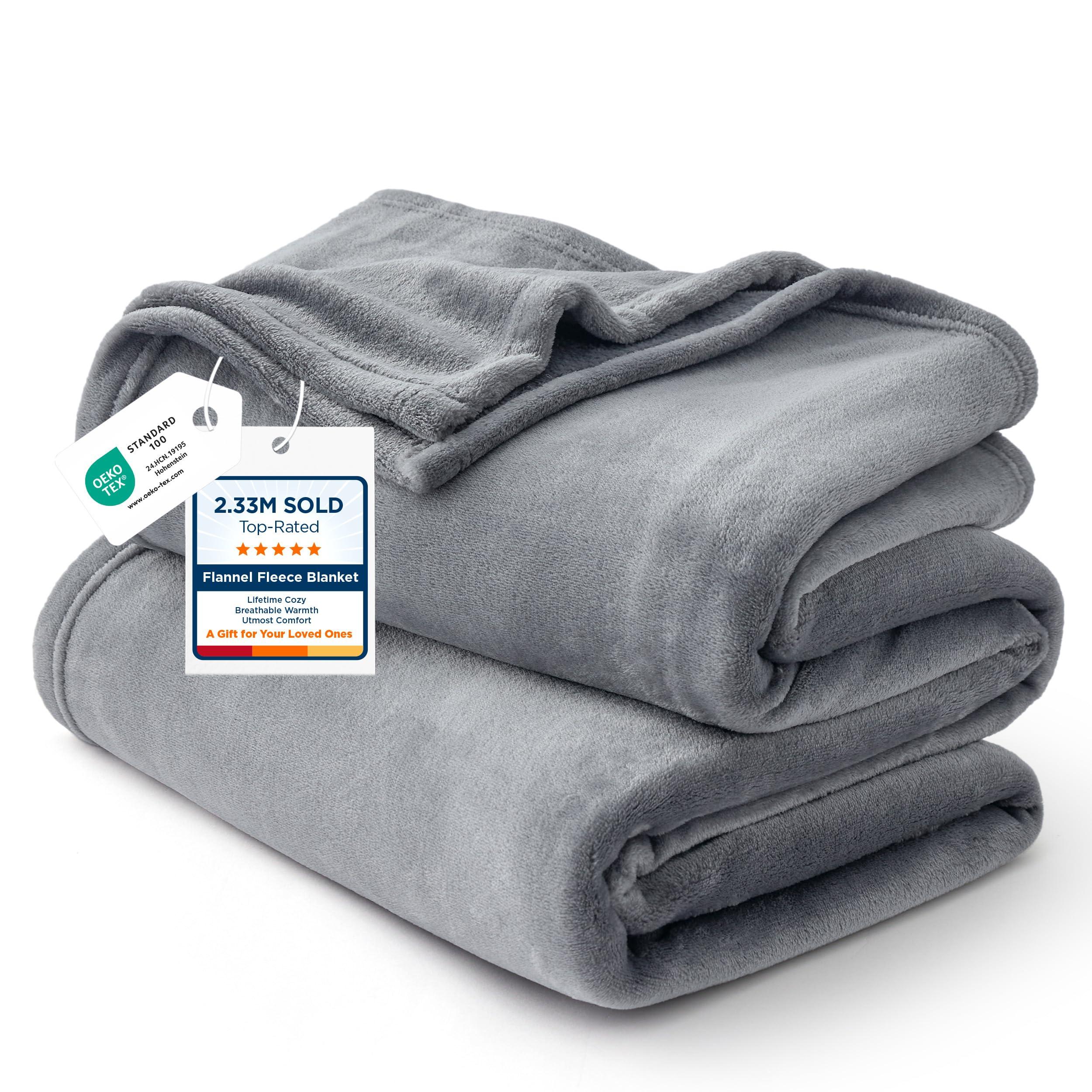 Bedsure GentleSoft Fleece King Size Blanket draped over a bed