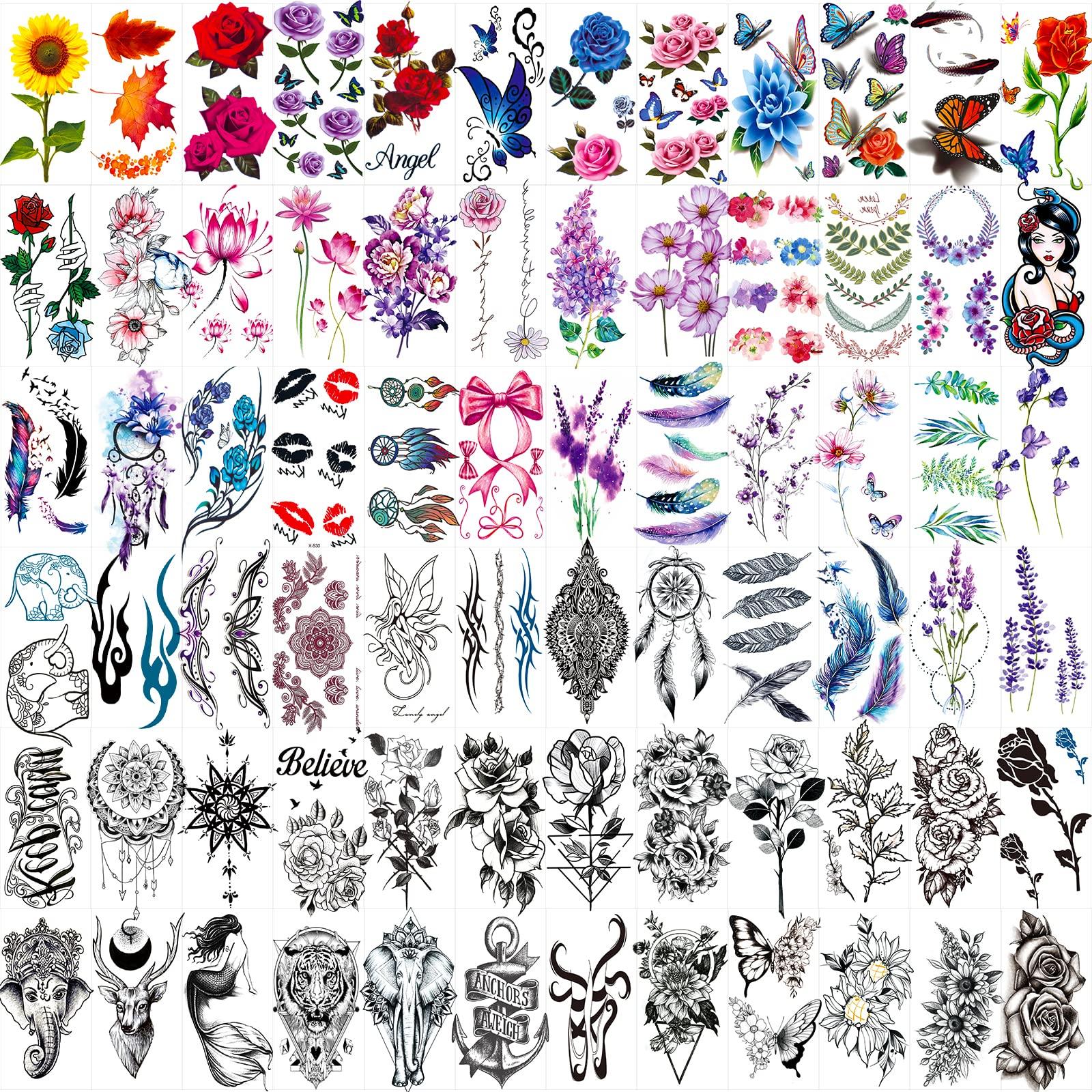 Zomme 72 Sheets Temporary Tattoos variety pack