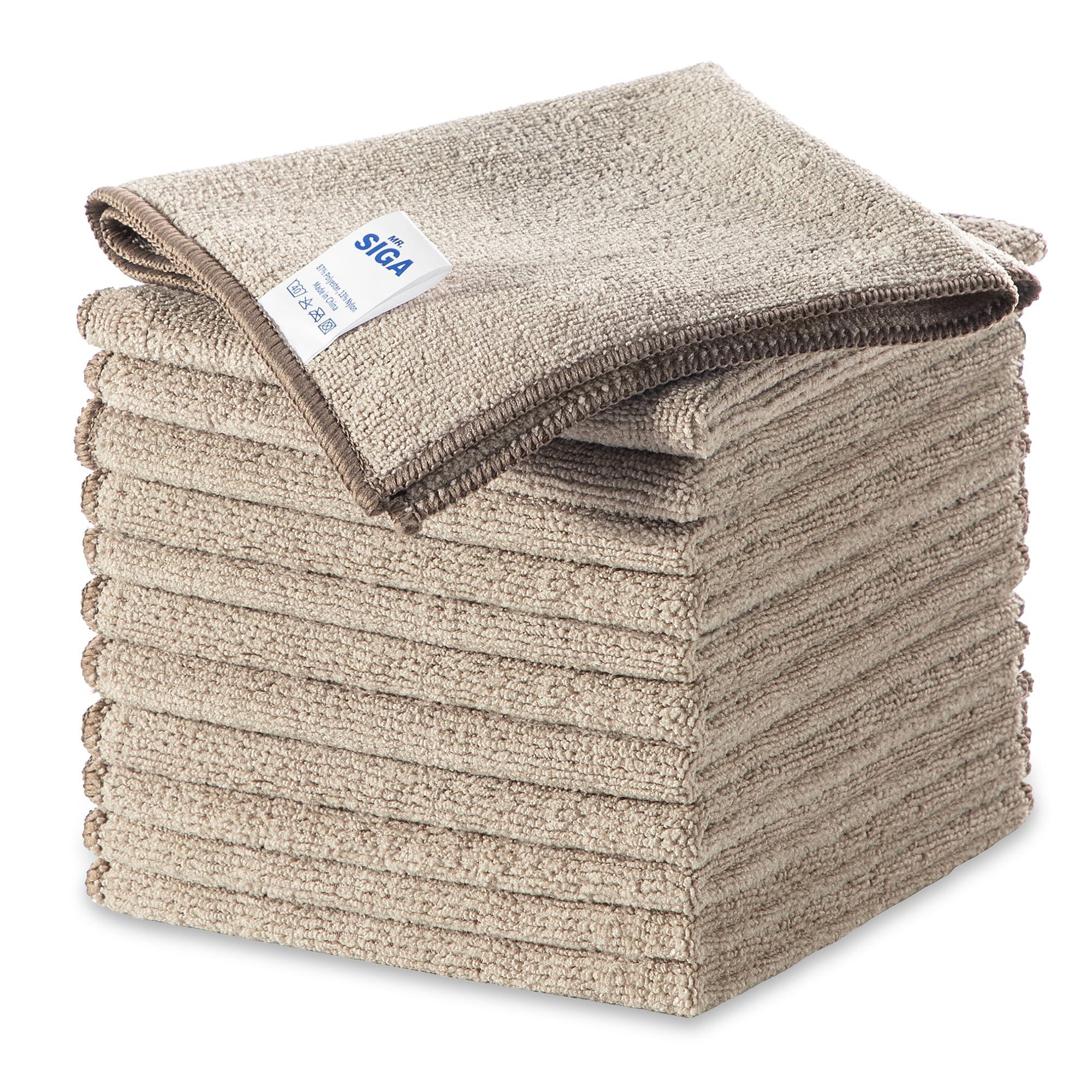 MR.SIGA Microfiber Cleaning Cloths 12-Pack, wheat color
