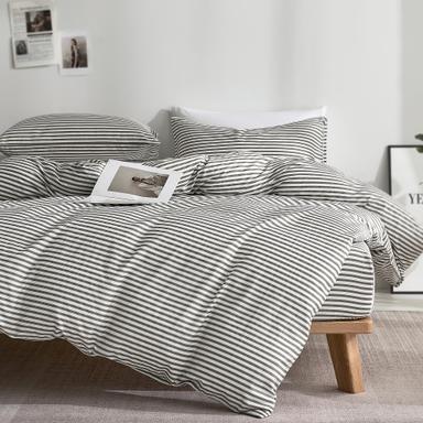 JELLYMONI 100% Cotton Striped Queen Duvet Cover