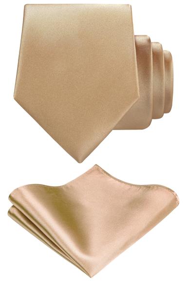 TIE G Solid Satin Tie & Pocket Square Set