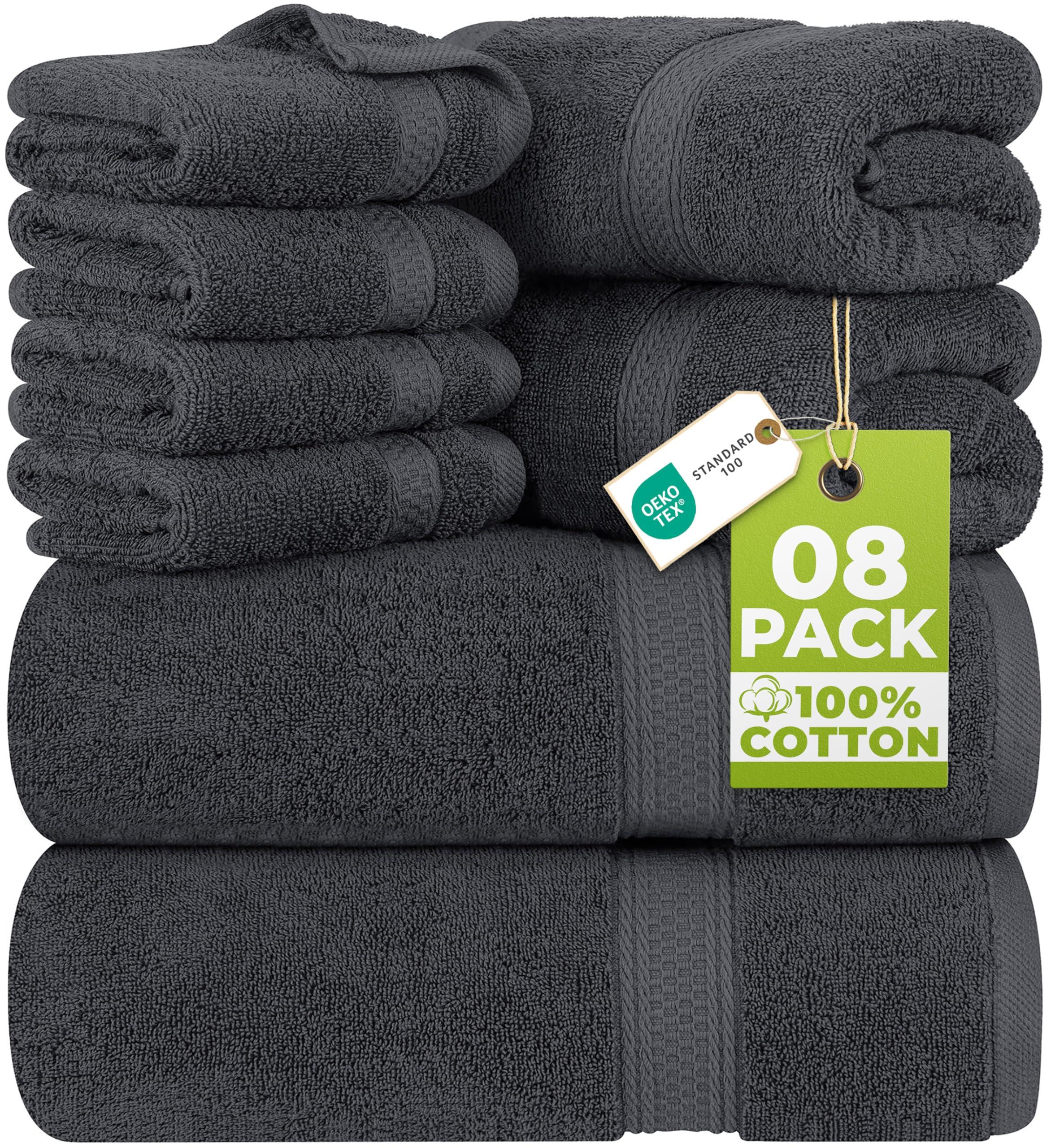 Utopia Towels 8 Piece Luxury Towel Set in grey