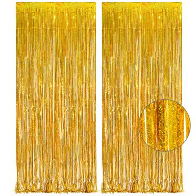 GREATRIL Gold Fringe Backdrop (2 Panels)