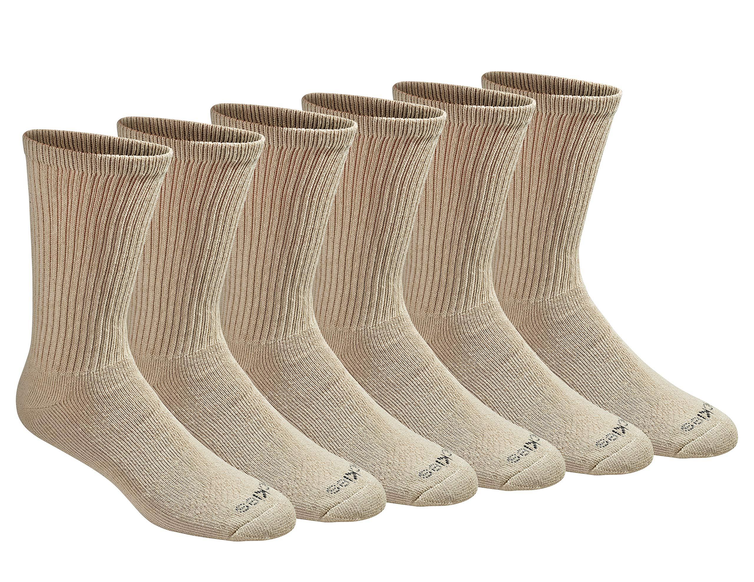 Dickies Men's Dri-Tech Essential Moisture Control Crew Socks in Khaki