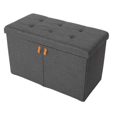 Seville Classics Cushioned Fabric Ottoman Hidden Storage Chest