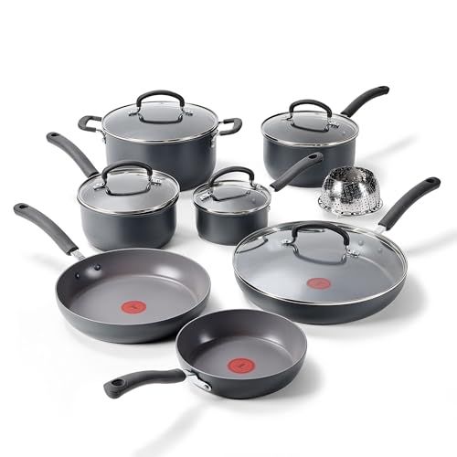 T-Fal 13-piece hard-anodized nonstick cookware set product photo