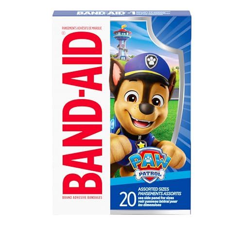 Band-Aid Brand Paw Patrol adhesive bandages box with assorted character prints