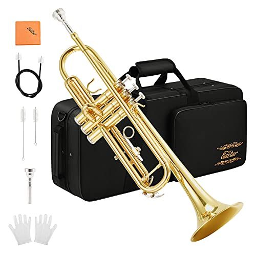 Eastar Bb Standard Trumpet Set with case and accessories, gold finish