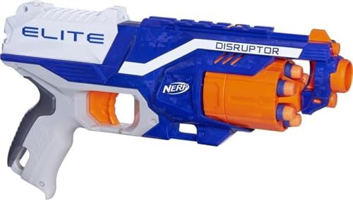 NERF Disruptor Elite Blaster with rotating drum and orange Elite darts